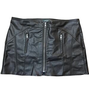 Wild Fable Dark Brown Faux Leather Mini Skirt Size Large